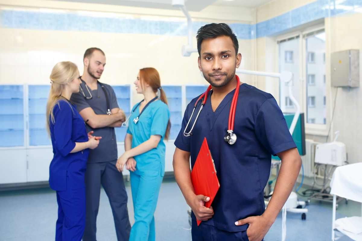 Group of registered nurses working per diem jobs